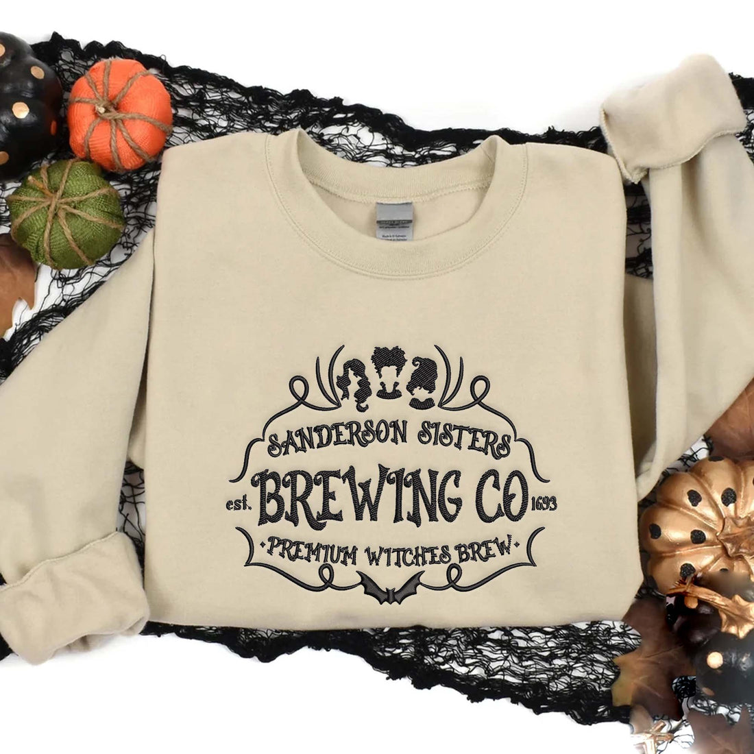 Sanderson Sisters Brewing Co Embroidery Sweatshirt, Halloween Embroidery Sweatshirt HLW_M553
