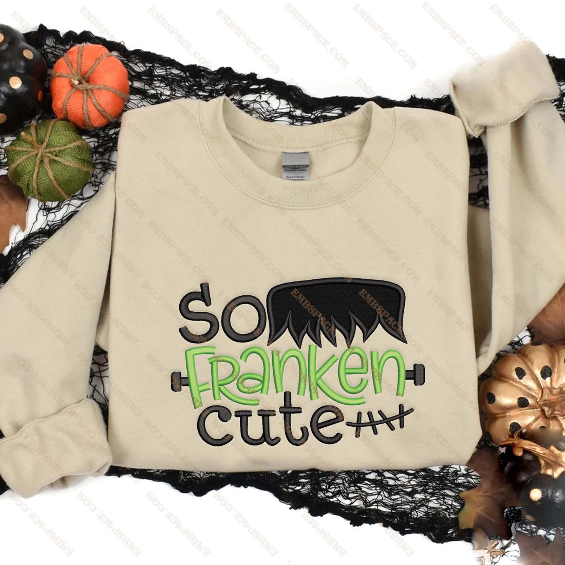 So Cute Horror Head Halloween Embroidery Sweatshirt, Halloween Embroidery Sweatshirt HLW_M2088