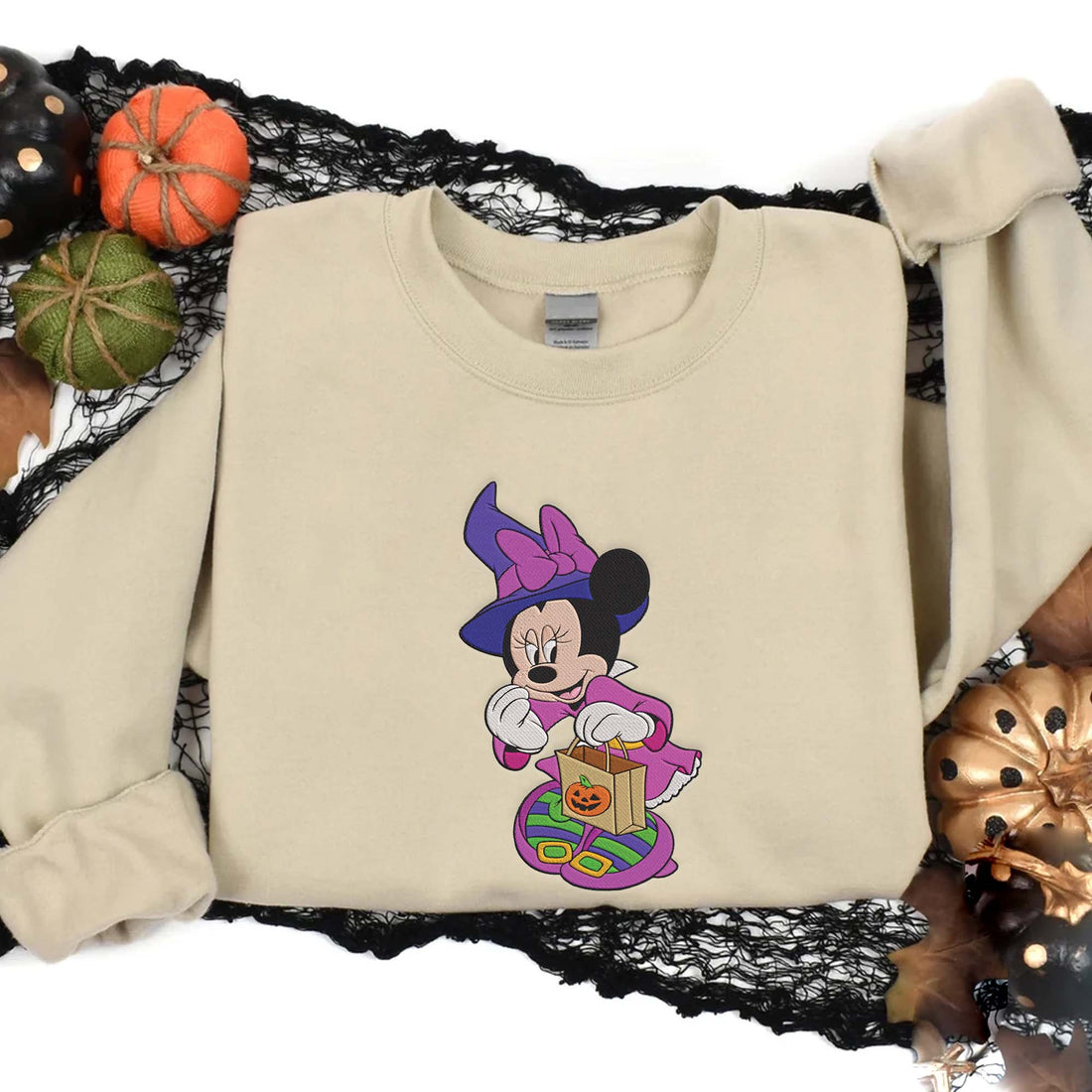 Girl Mouse Halloween Sweatshirt, Halloween Embroidery Sweatshirt HLW_M405