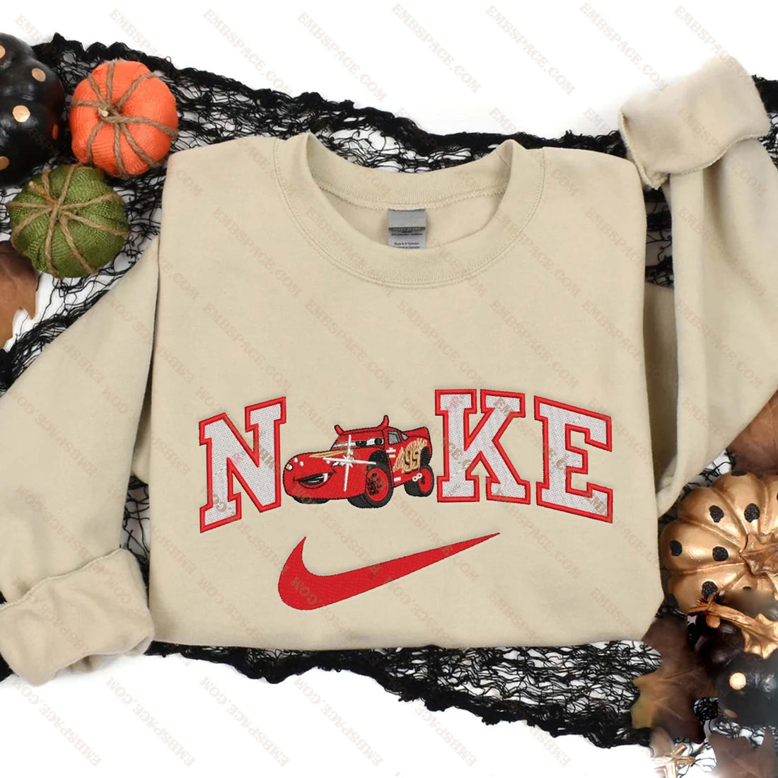 N Car Halloween Embroidery Sweatshirt, Halloween Embroidery Sweatshirt HLW_M1831
