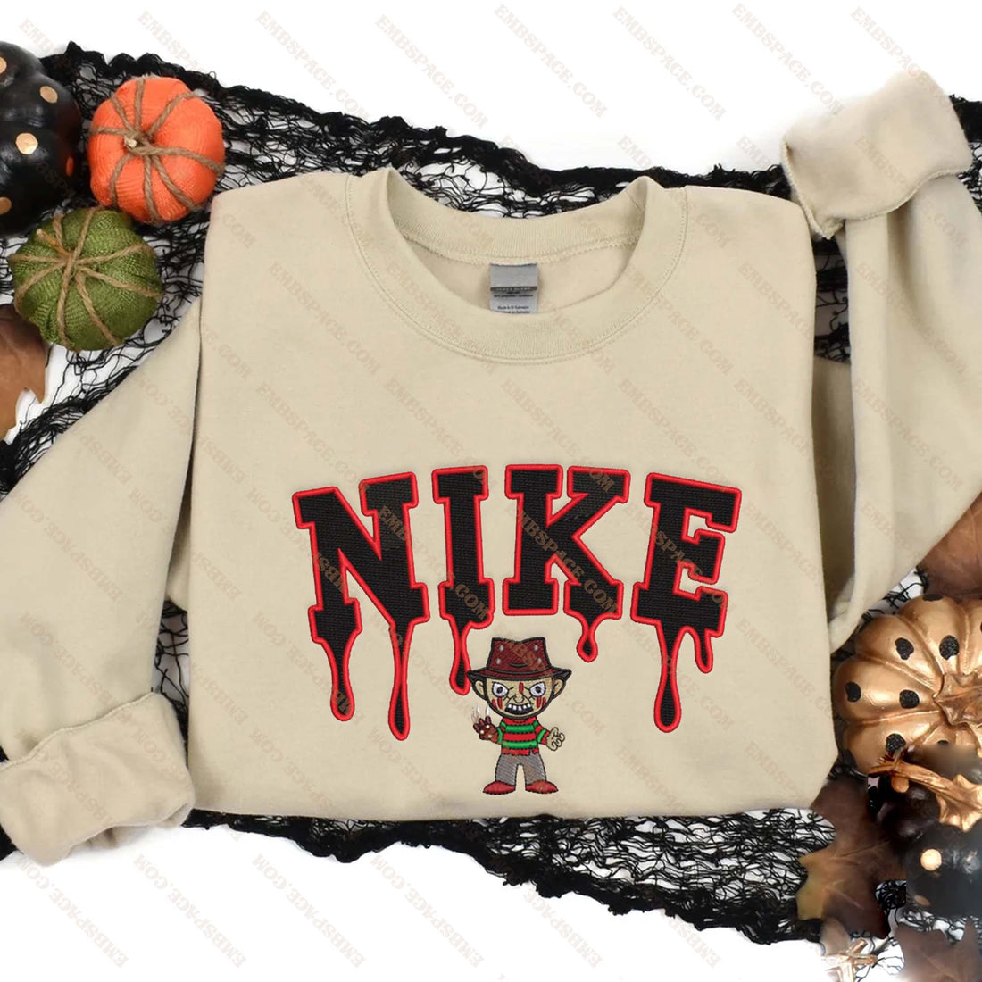 N Killer Horror Halloween Embroidery Sweatshirt, Halloween Embroidery Sweatshirt HLW_M1998