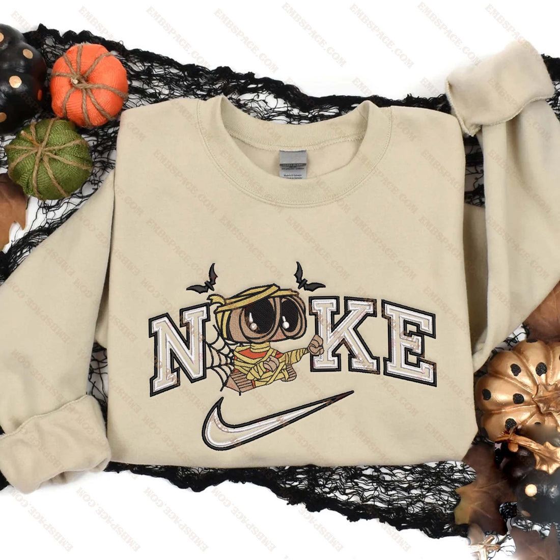 Yellow Robot Bandage Halloween Embroidery Sweatshirt, Halloween Embroidery Sweatshirt HLW_M1965