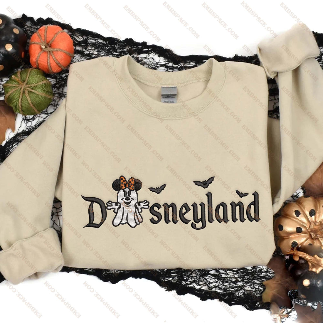 Cartoon Ghost Girl Mouse Character Magical Land Halloween Embroidery Sweatshirt, Halloween Embroidery Sweatshirt HLW_M1776