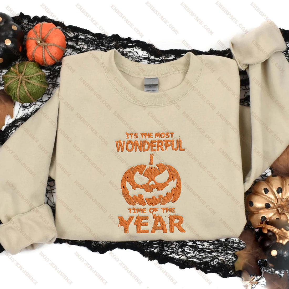 It’s The Most Wonderful Time Of The Year Sweatshirt, Halloween Embroidery Sweatshirt HLW_M1649