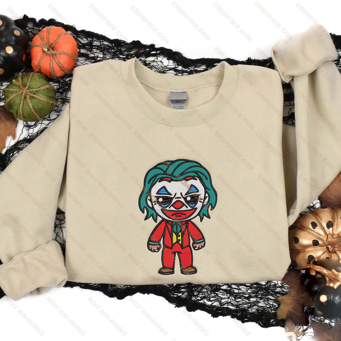 King Horror Character Halloween Embroidery Sweatshirt, Halloween Embroidery Sweatshirt HLW_M1811