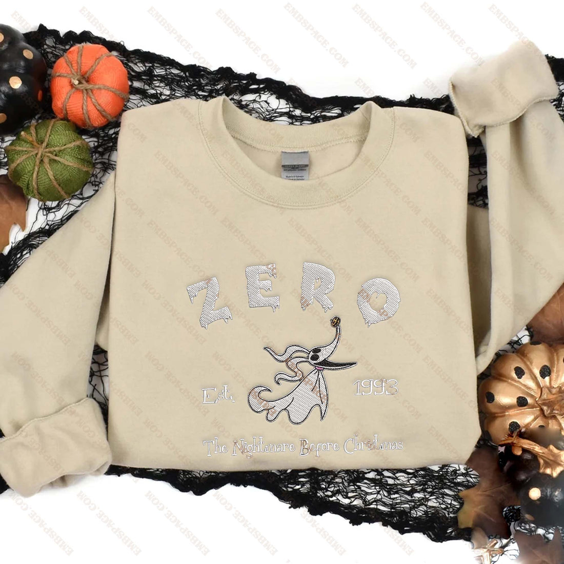 Bad Dream Christmas Zero Est 1993 Halloween Embroidery Sweatshirt, Halloween Embroidery Sweatshirt HLW_M1817