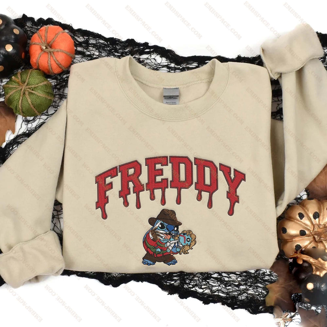 Cartoon Horror Killer Halloween Embroidery Sweatshirt, Halloween Embroidery Sweatshirt HLW_M1951