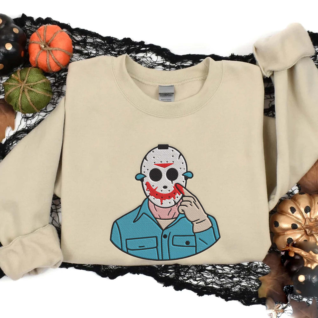 Horror Characters Embroidery Sweatshirt, Halloween Embroidery Sweatshirt HLW_M486