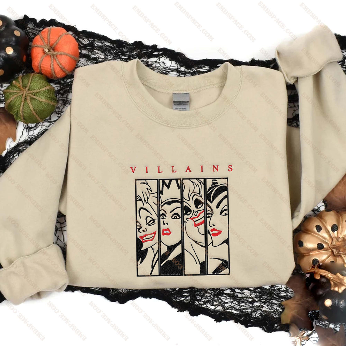 Bad Girls Villain Halloween Embroidery Sweatshirt, Halloween Embroidery Sweatshirt HLW_M2104