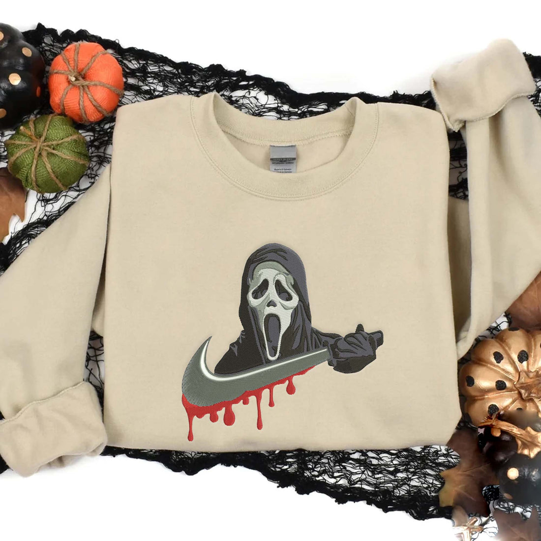 Horror Character Carry Knife Embroidery Sweatshirt, Halloween Embroidery Sweatshirt HLW_M580