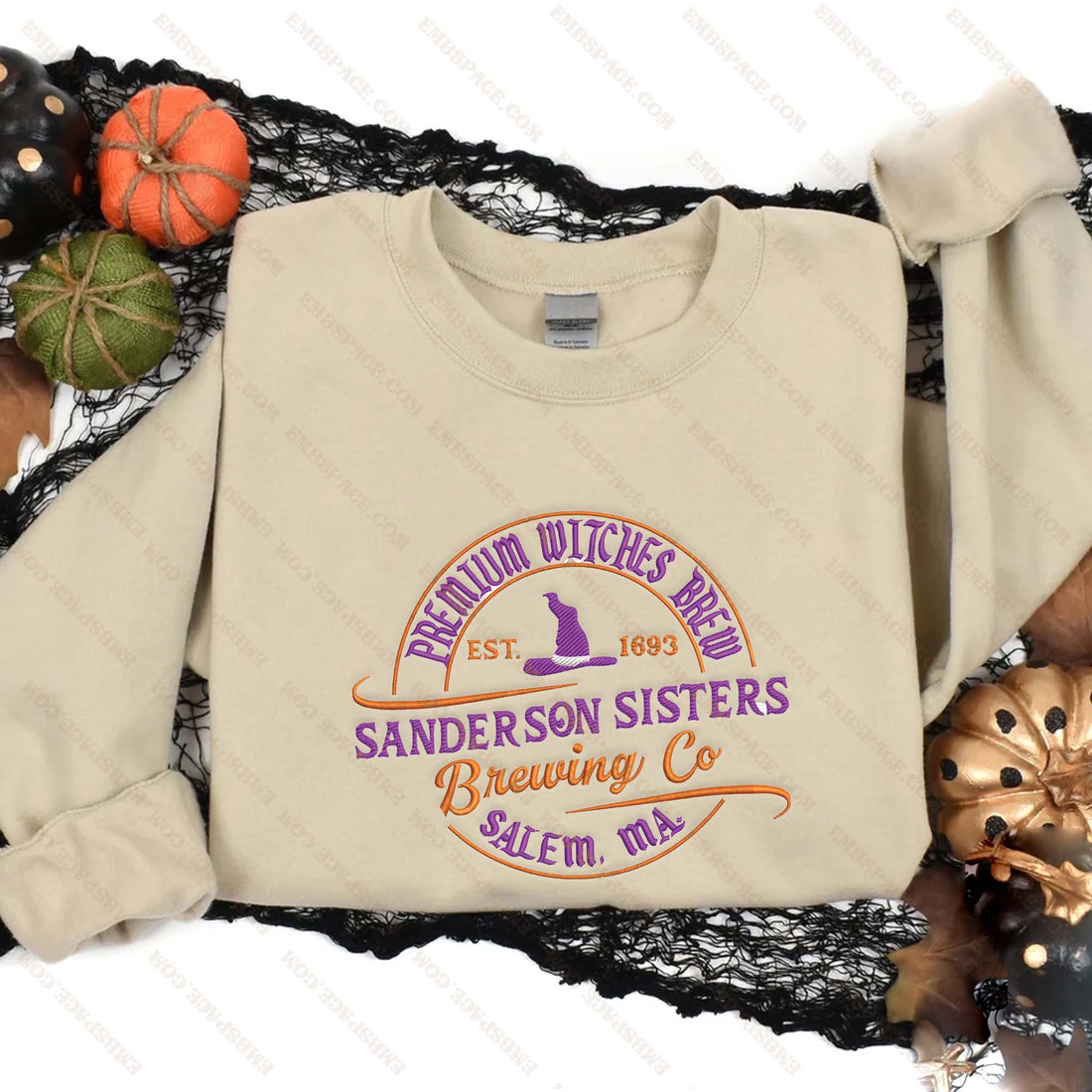 Halloween Sanderson Sister Brewing Co Embroidery Sweatshirt, Halloween Embroidery Sweatshirt HLW_M1900