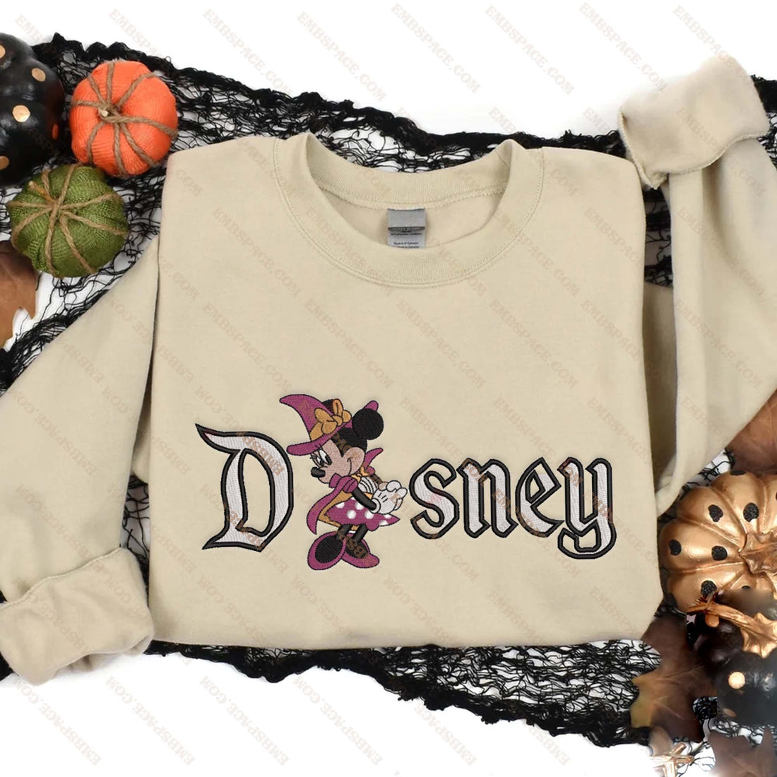 Mouse Girl Cute Halloween Embroidery Sweatshirt, Halloween Embroidery Sweatshirt HLW_M1947