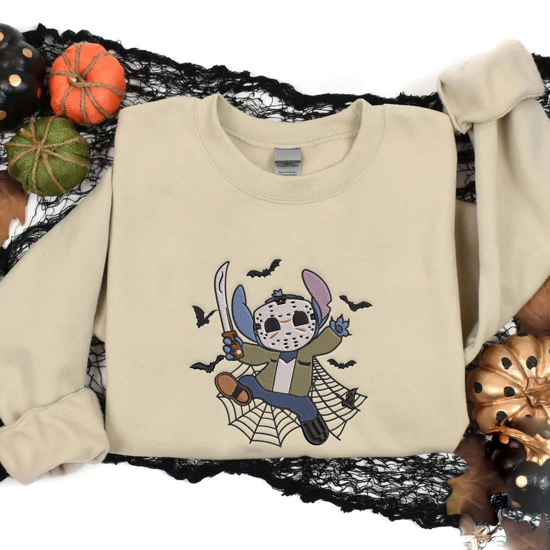 Cartoon Character Killer Horror Sweatshirt, Halloween Embroidery Sweatshirt HLW_M568