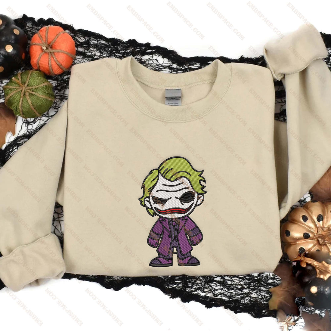 King Horror Character Dark Night Halloween Embroidery Sweatshirt, Halloween Embroidery Sweatshirt HLW_M1812