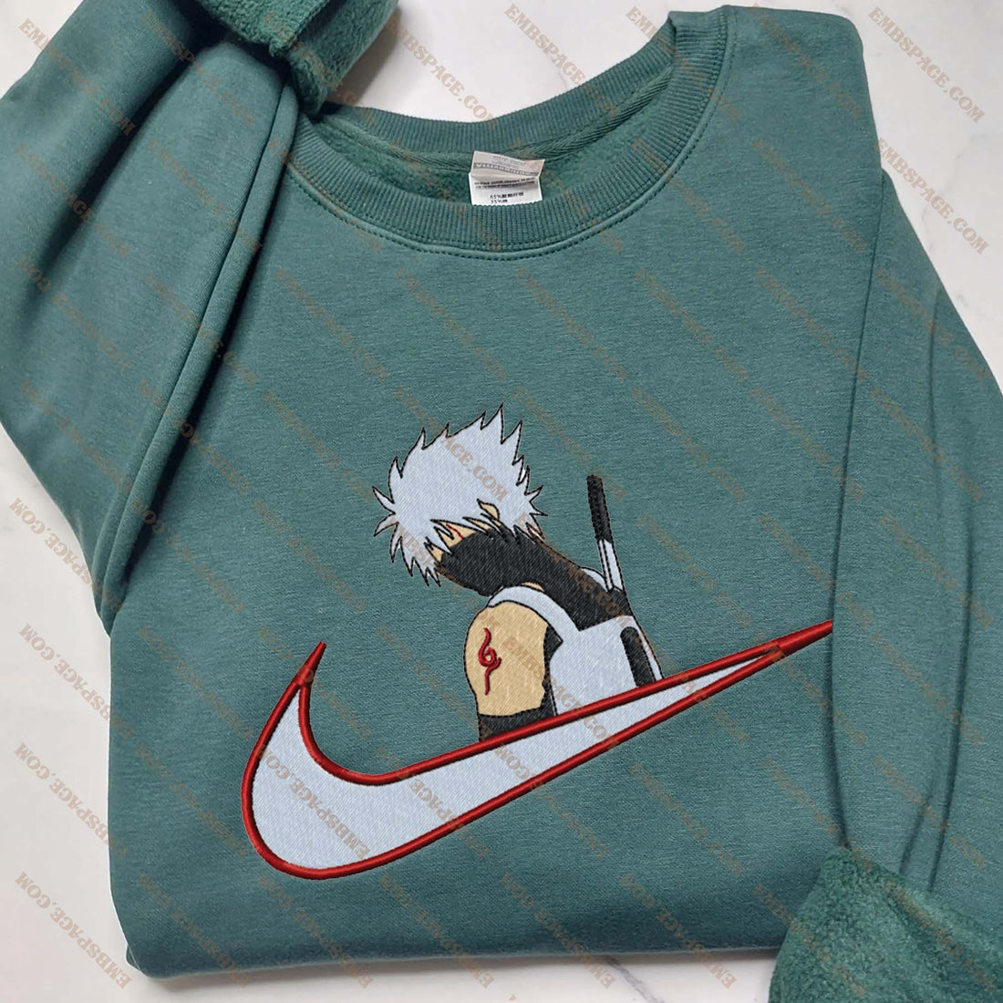 N Hero with White Hair and Mask Embroidery Sweatshirt, N Anime Embroidery Sweatshirt A_NT35
