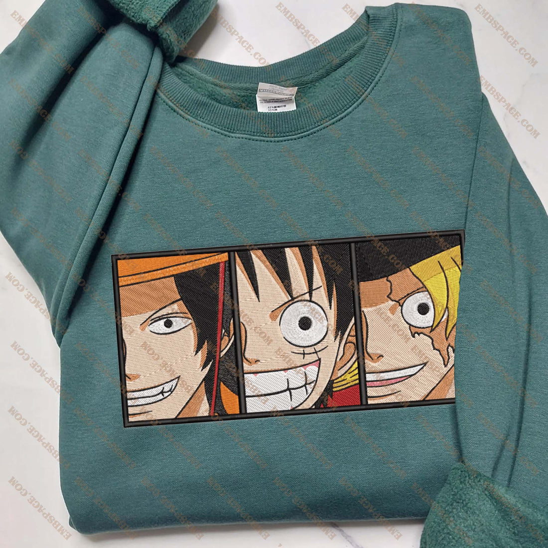 Anime The Heroic Pirate Trio Smile Sweatshirt, Manga Box Embroidery Sweatshirt A_OP59