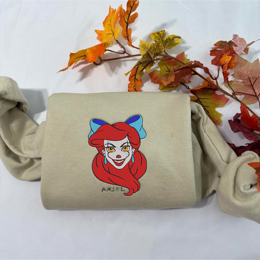 Princess Clown Halloween Embroidery Sweatshirt, Halloween Embroidery Sweatshirt HLW_M951