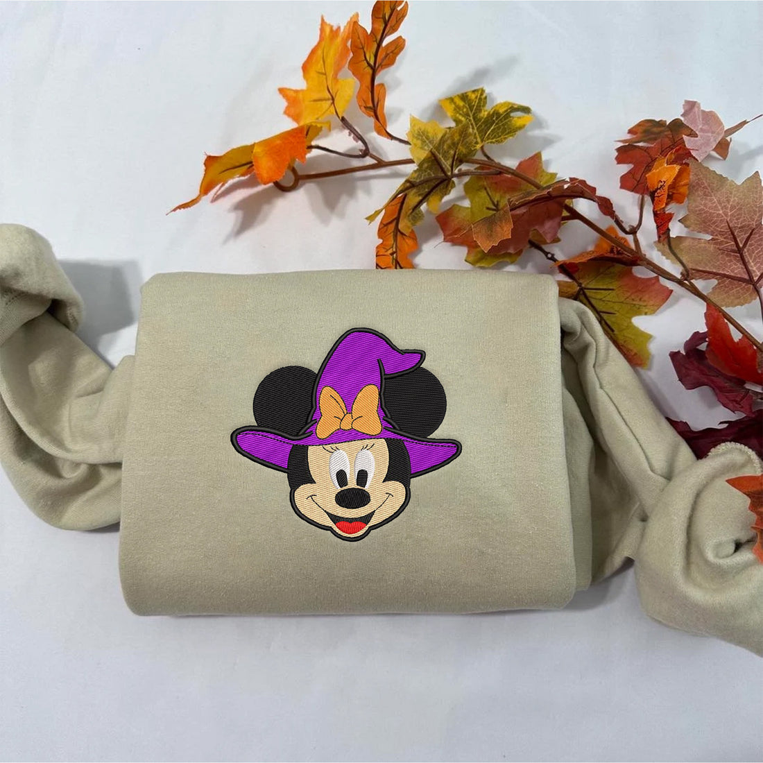 Head Girl Mouse Witch Character Halloween Embroidery Sweatshirt, Halloween Embroidery Sweatshirt HLW_M1487