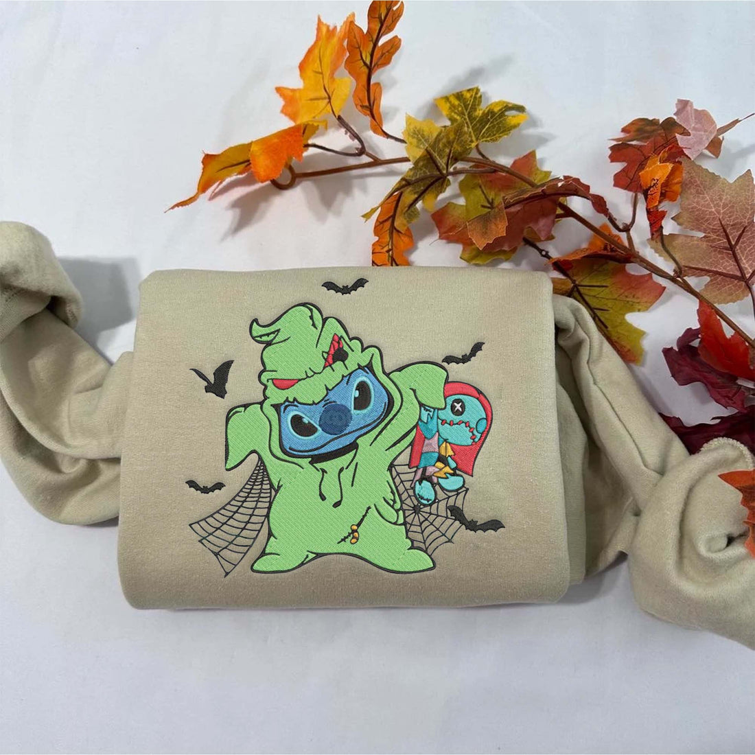 Cartoon Horror Character in The Bad Dream Before Sweatshirt, Halloween Embroidery Sweatshirt HLW_M832