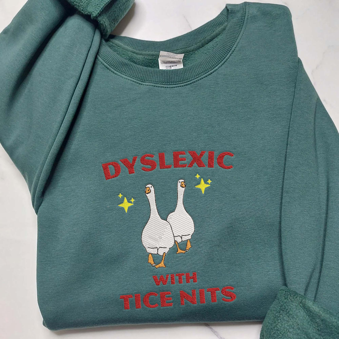 Funny Cartoon Embroidery Sweatshirt, Funny Goose Embroidery Shirt FU_M24