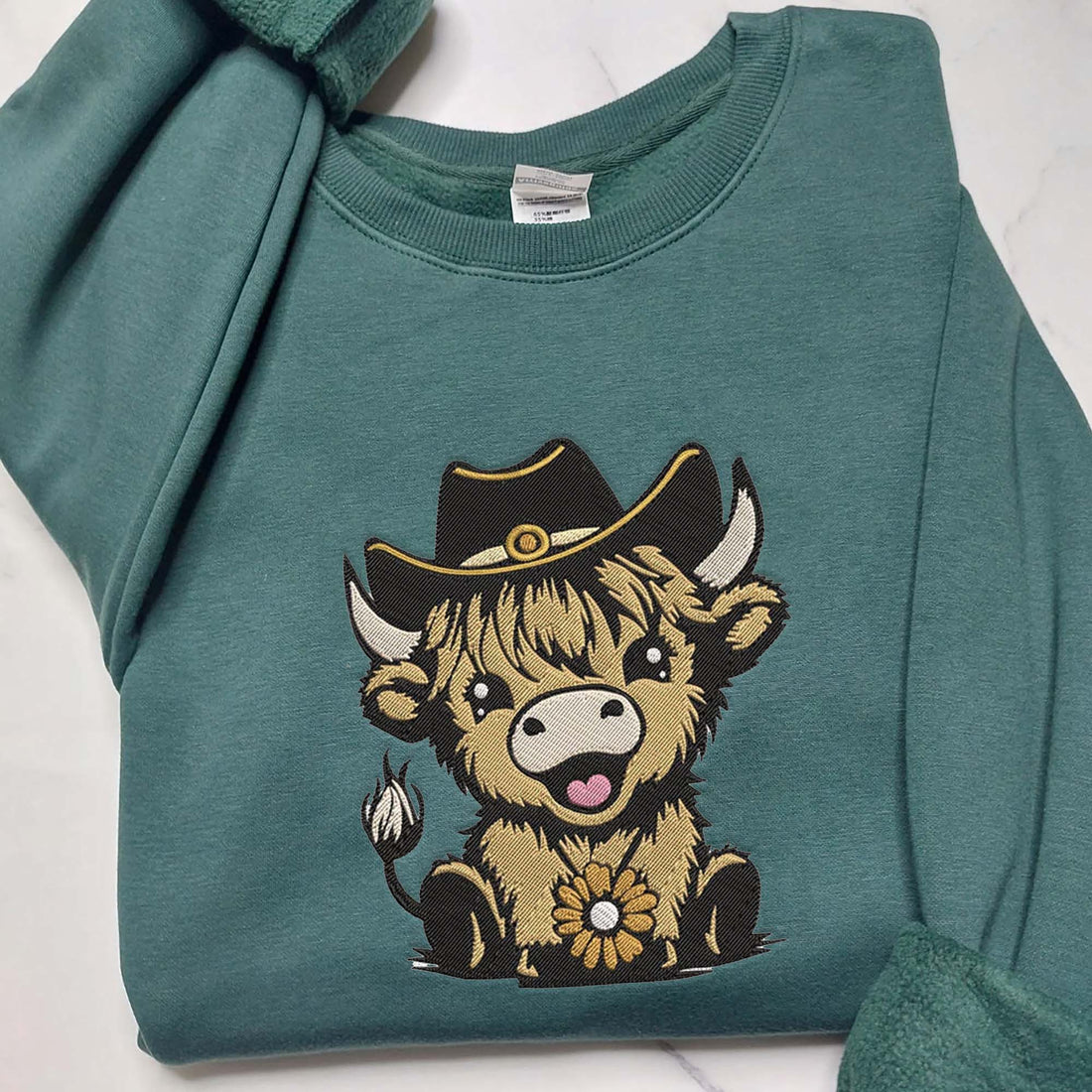 Cute Highlland Cow Embroidery Shirt, Happy Highland Cow Embroidery Pattern P_M29