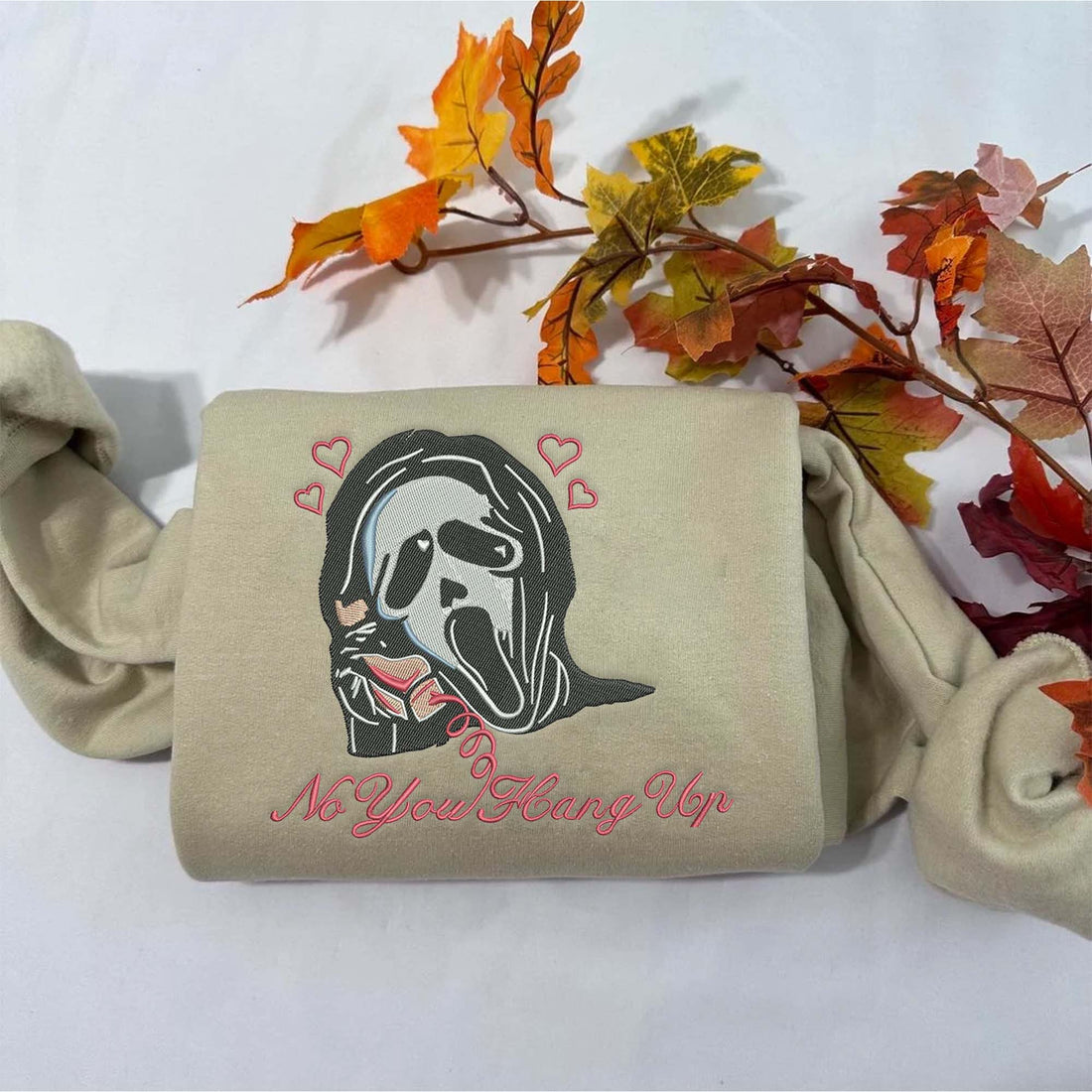 Ghost No You Hang Up Sweatshirt, Halloween Embroidery Sweatshirt HLW_M646