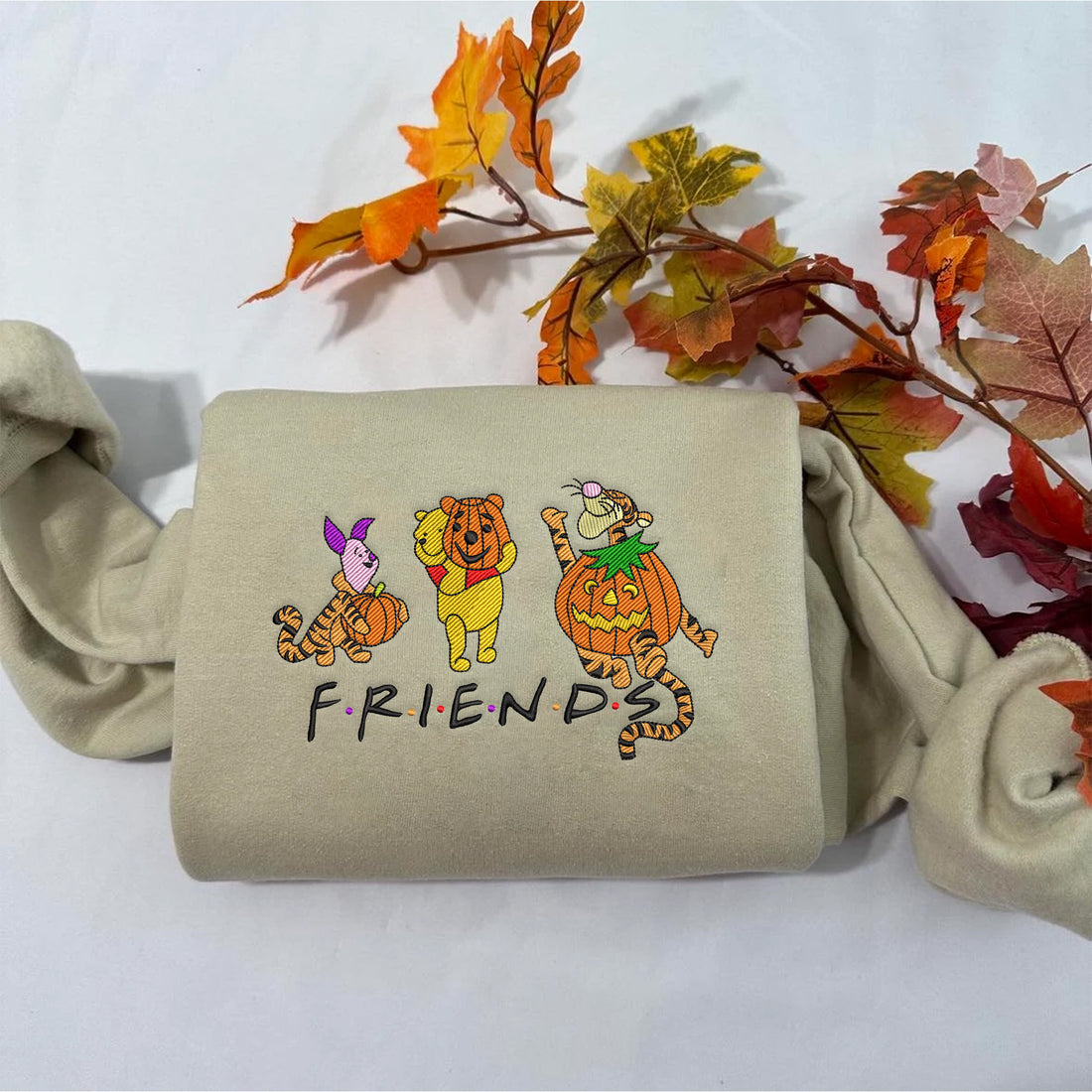 Pig Bear Tiger And Pumpkin Halloween Embroidery Sweatshirt, Halloween Embroidery Sweatshirt HLW_M1346