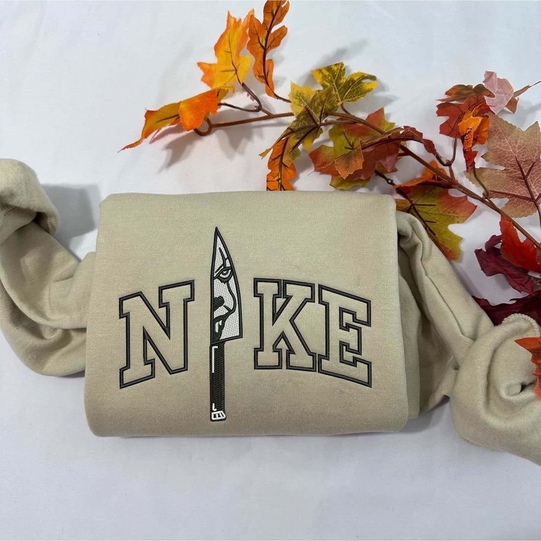 N Knife Clown Character Halloween Sweatshirt, Halloween Embroidery Sweatshirt HLW_M712