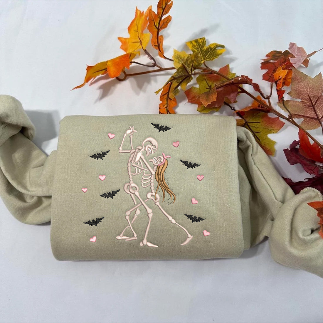 Skeleton Lover Halloween  Sweatshirt, Halloween Embroidery Sweatshirt HLW_M236