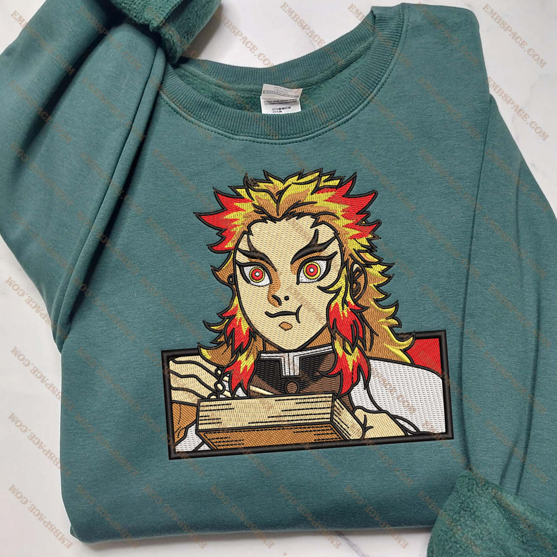 Anime Flaming Hair Character Emb Sweatshirt, Anime Box Embroidery Sweatshirt A_DS14