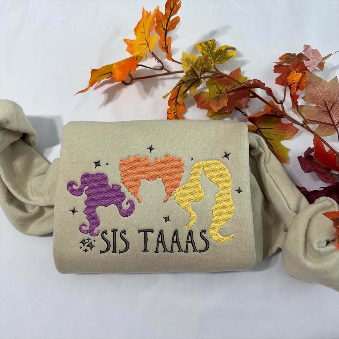 Sis Taas Embroidery Sweatshirt, Halloween Embroidery Sweatshirt HLW_M634