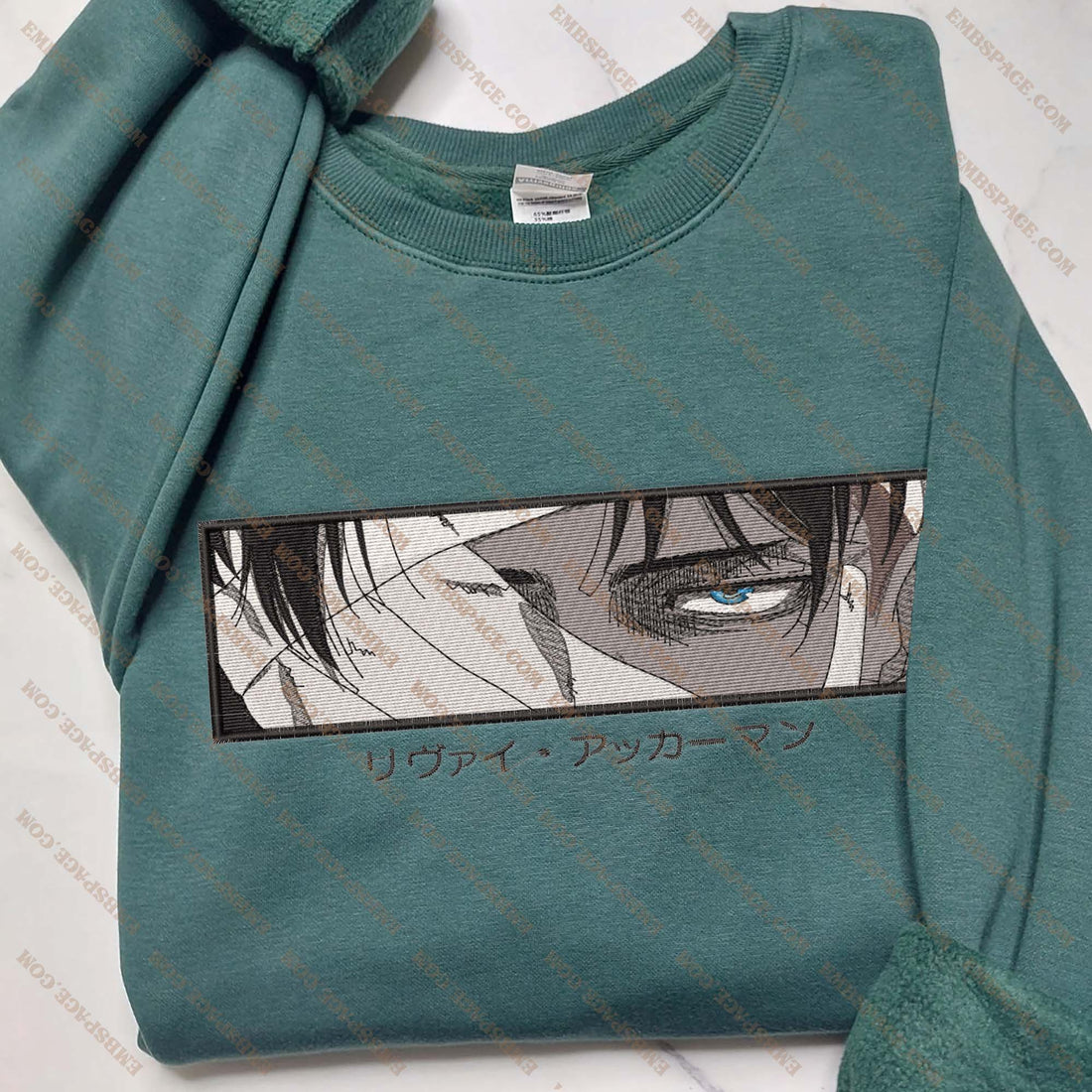 Anime The Fearless Warrior's Eyes Embroidery Sweatshirt, Manga Box Embroidery Sweatshirt A_AT27