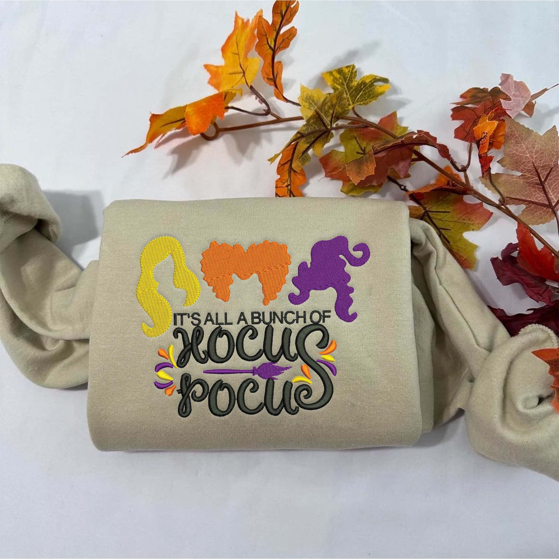 Its Just a Bunch Embroidery Sweatshirt, Halloween Embroidery Sweatshirt HLW_M39