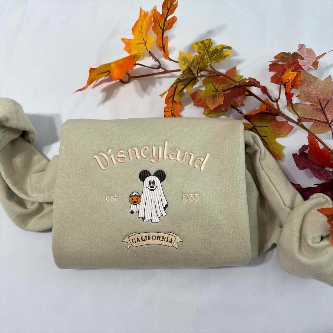Ghost Mouse Est 1955 Halloween Embroidery Sweatshirt, Halloween Embroidery Sweatshirt HLW_M1373