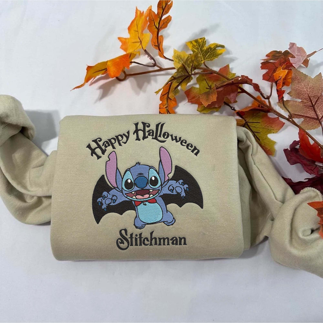 Happy Funny Cartoon Embroidery Sweatshirt, Halloween Embroidery Sweatshirt HLW_M416