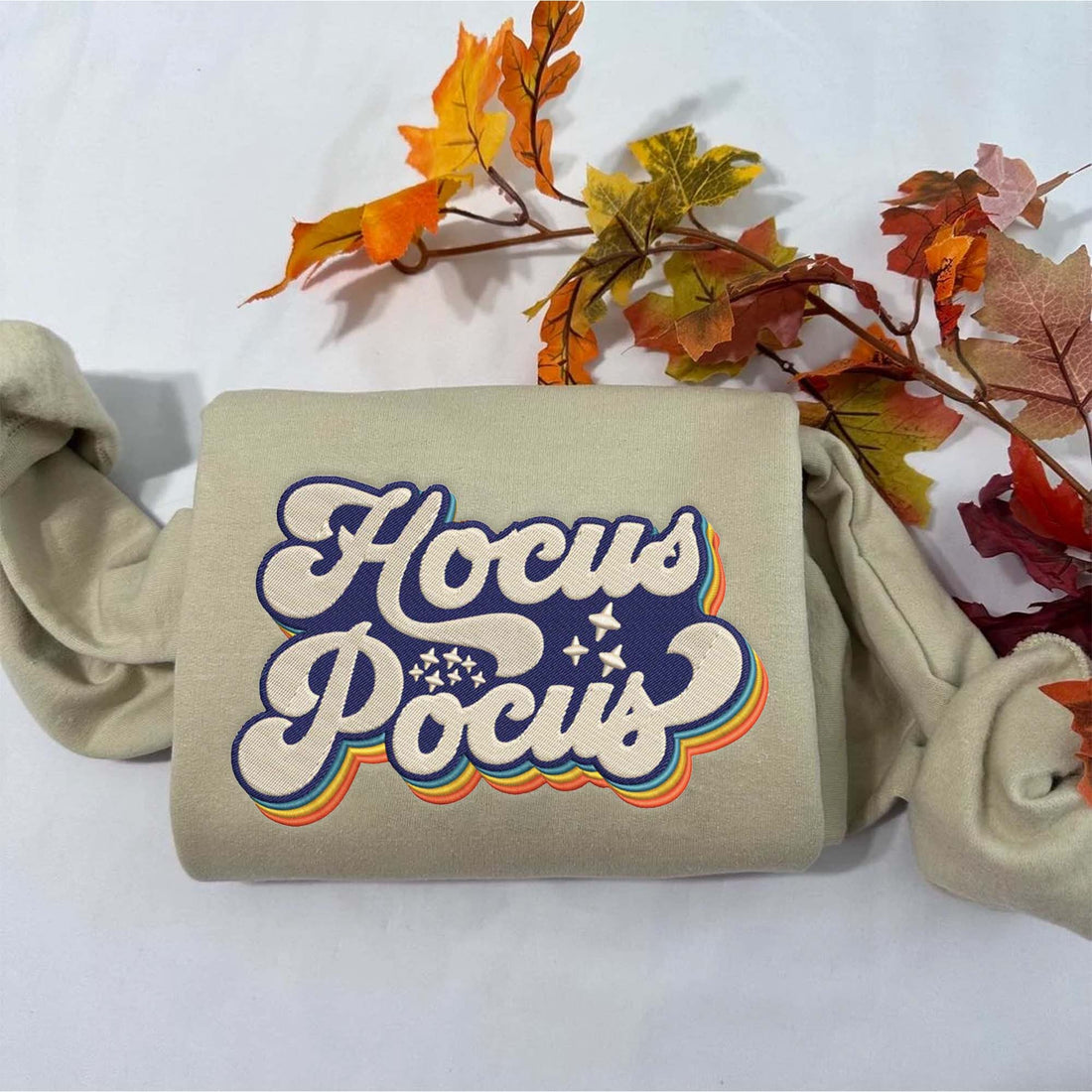 Retro Vintage Focus Halloween Embroidery Sweatshirt, Halloween Embroidery Sweatshirt HLW_M794
