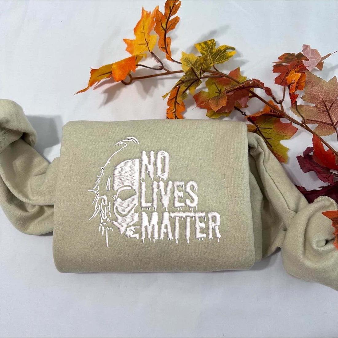 No Lives Matter Horror Halloween Sweatshirt, Halloween Embroidery Sweatshirt HLW_M1085