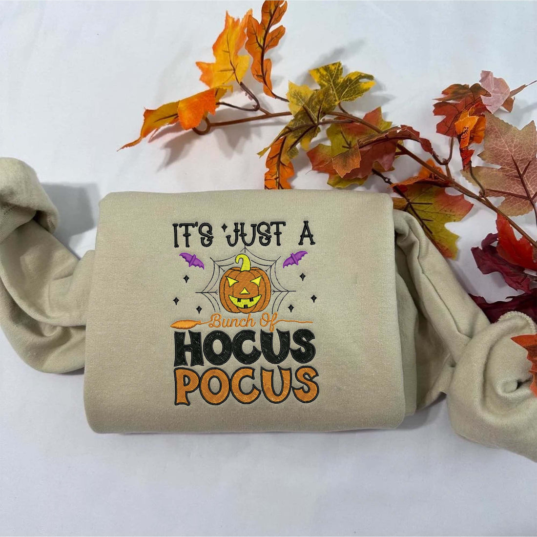 It's Just A Bunch Of Witch Sisters Sweatshirt, Halloween Embroidery Sweatshirt HLW_M183
