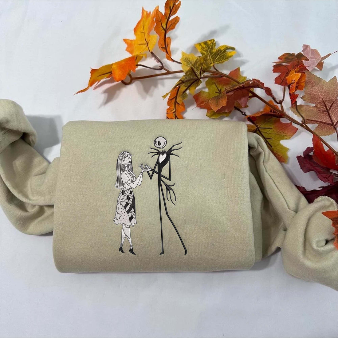 Couple Horror Embroidery Sweatshirt, Halloween Embroidery Sweatshirt HLW_M54
