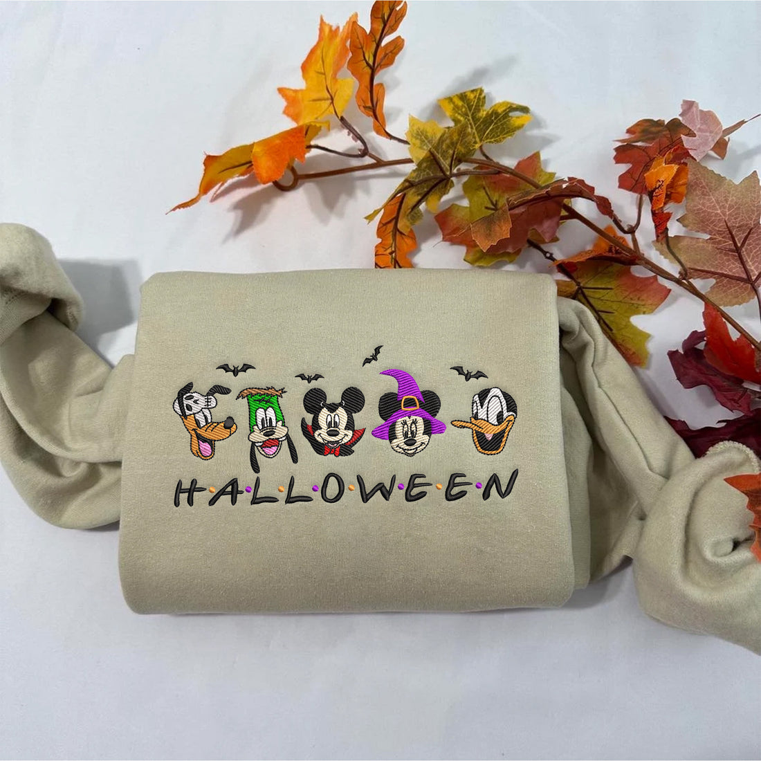 Friends of Mouse Halloween Embroidery Sweatshirt, Halloween Embroidery Sweatshirt HLW_M1347