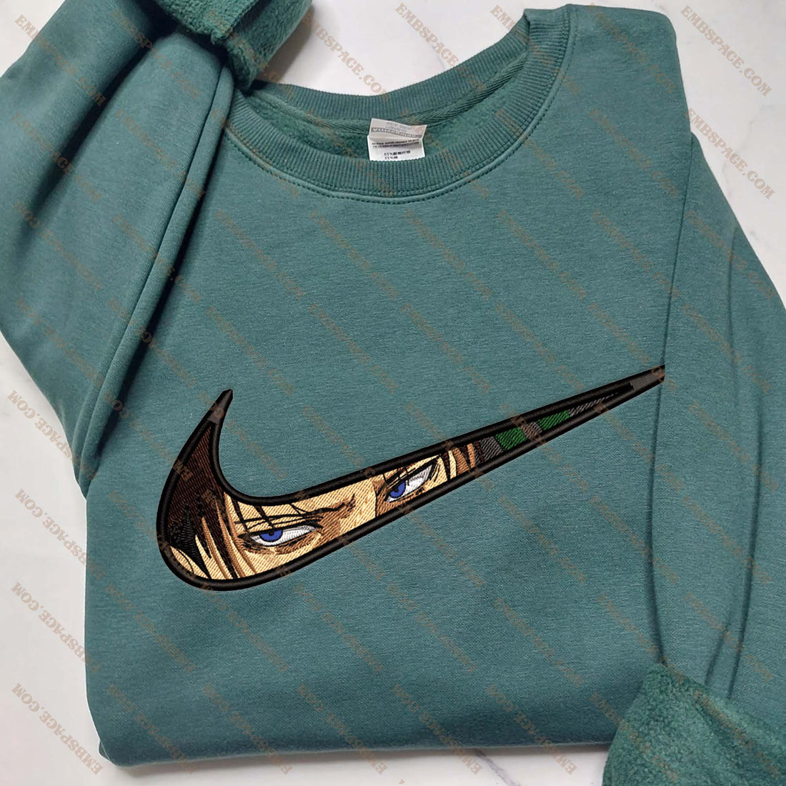Anime The Fearless Warrior's Eyes Sweatshirt, Manga Box Embroidery Sweatshirt A_AT42