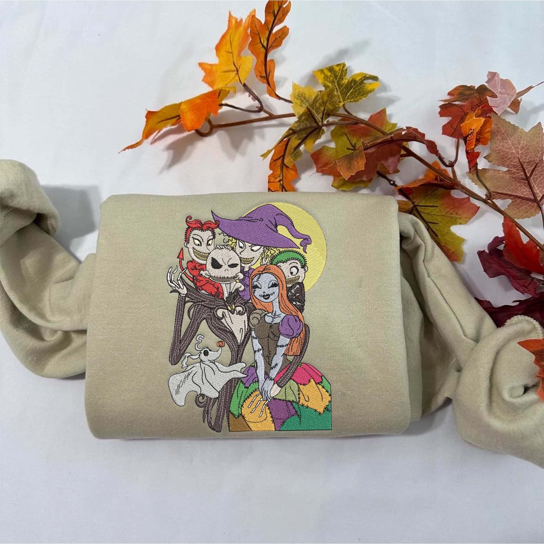 Horror Character Friends Halloween Sweatshirt, Halloween Embroidery Sweatshirt HLW_M290