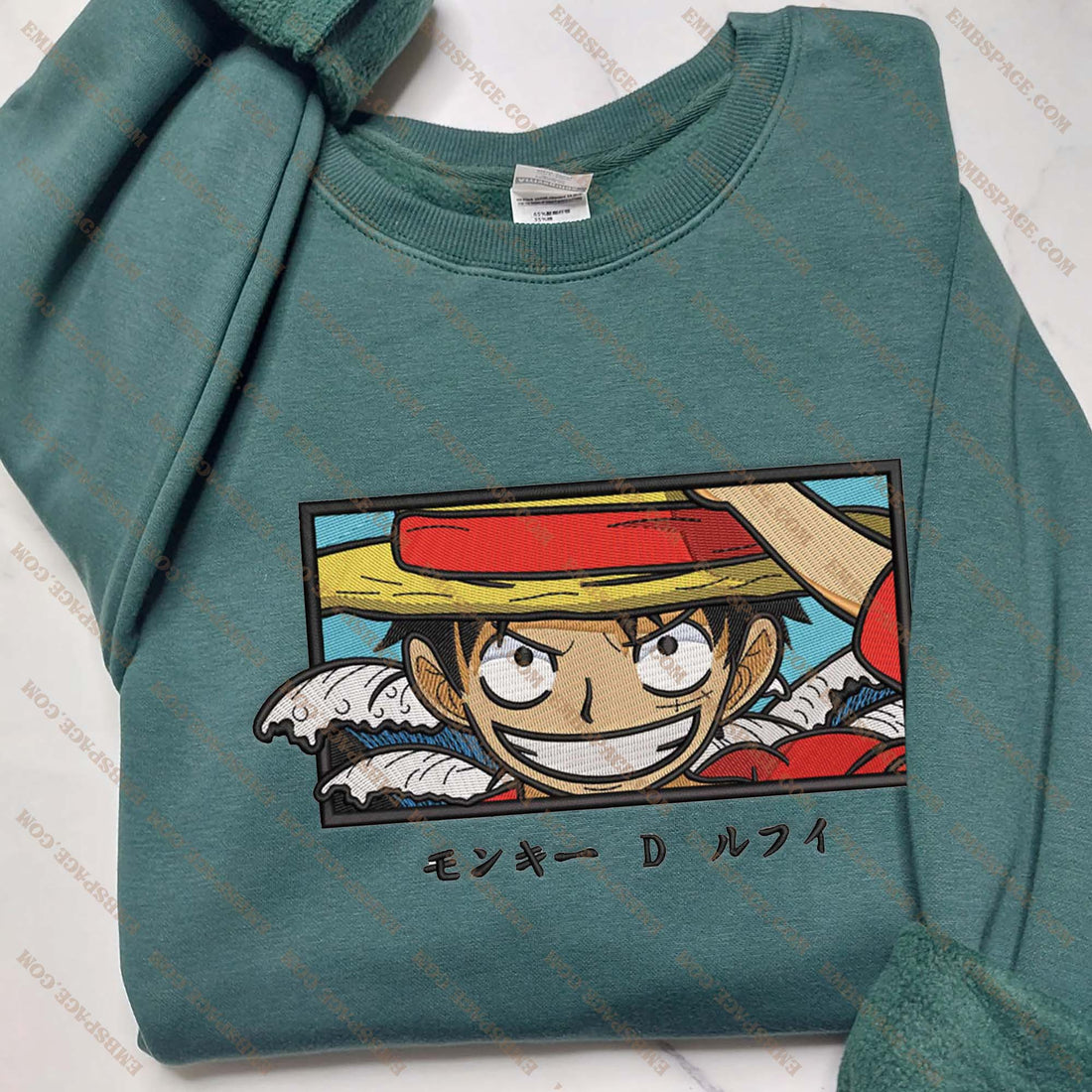 Anime The Pirate with Amused Face Sweatshirt, Manga Box Embroidery Sweatshirt A_OP54