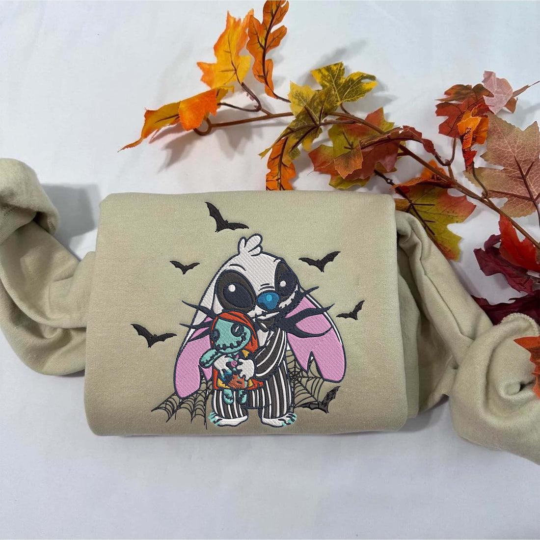 Cartoon Charater Carry Horror Charater Sweatshirt, Halloween Embroidery Sweatshirt HLW_M467