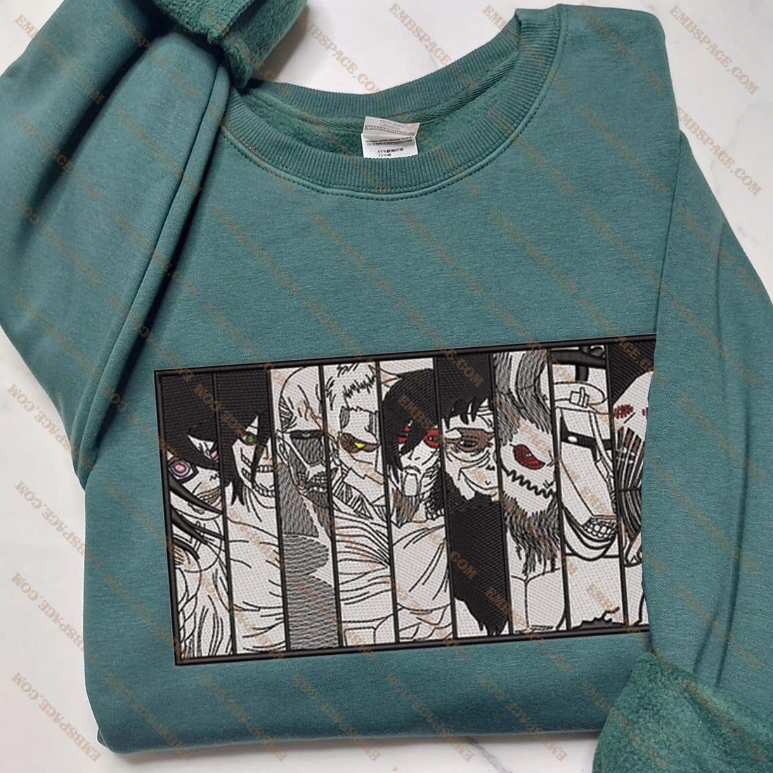 Anime The Titan Characters Embroidery Sweatshirt, Manga Box Embroidery Sweatshirt A_AT24