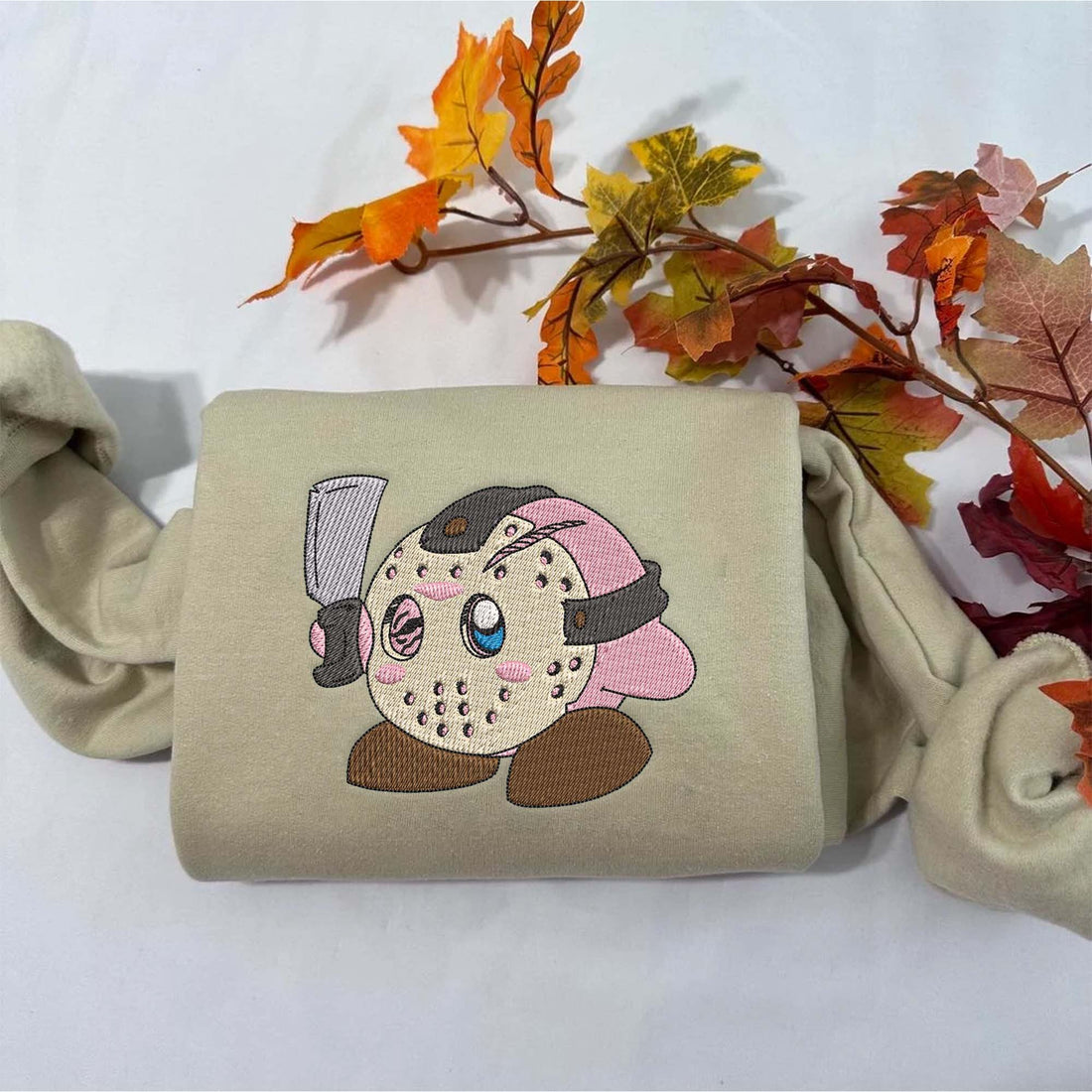 Cute Cartoon Killer Halloween Sweatshirt, Halloween Embroidery Sweatshirt HLW_M1209