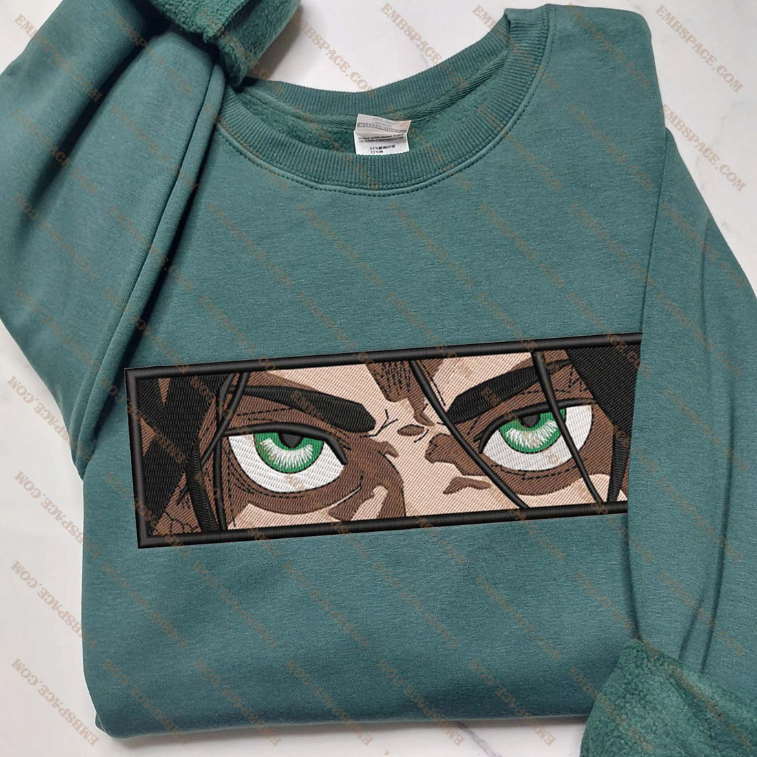 Anime The Determined Fighter's Eyes Embroidery Sweatshirt, Manga Box Embroidery Sweatshirt A_AT18