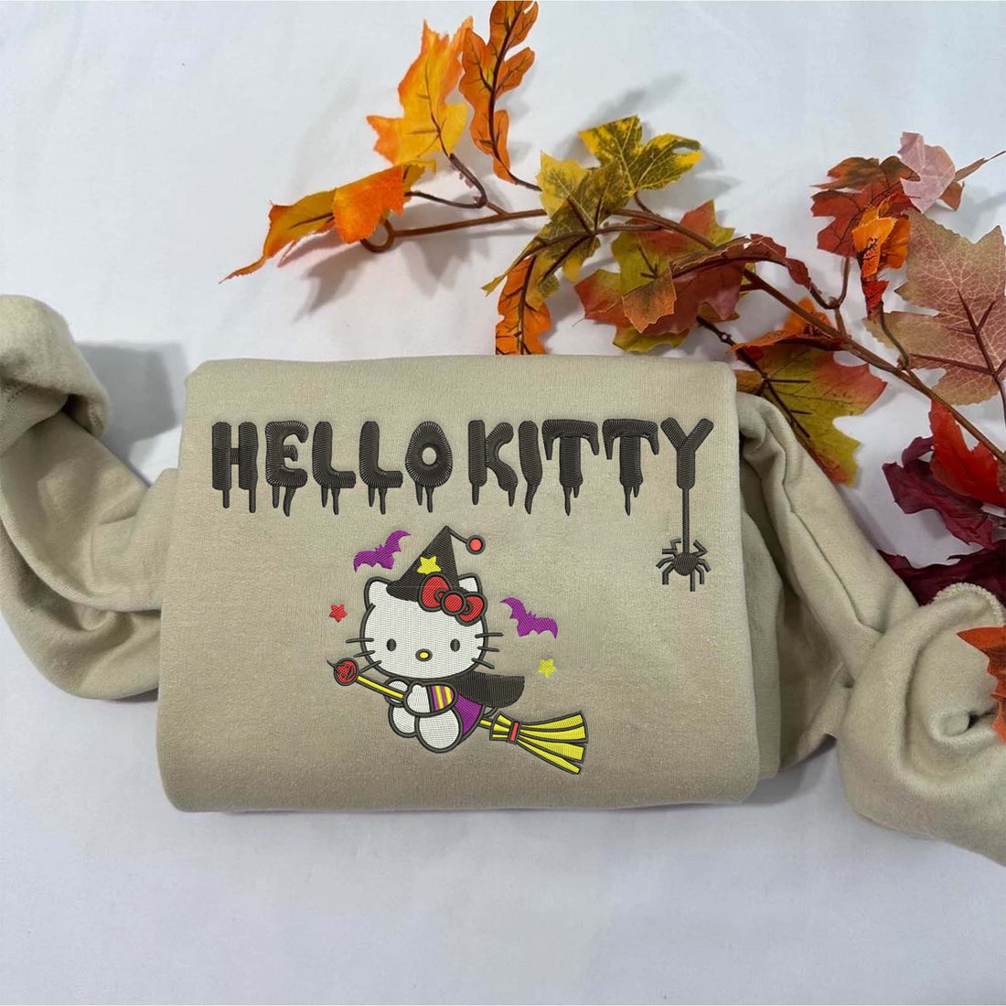 Cat Horror Movie Villains Sweatshirt, Halloween Embroidery Sweatshirt HLW_M501