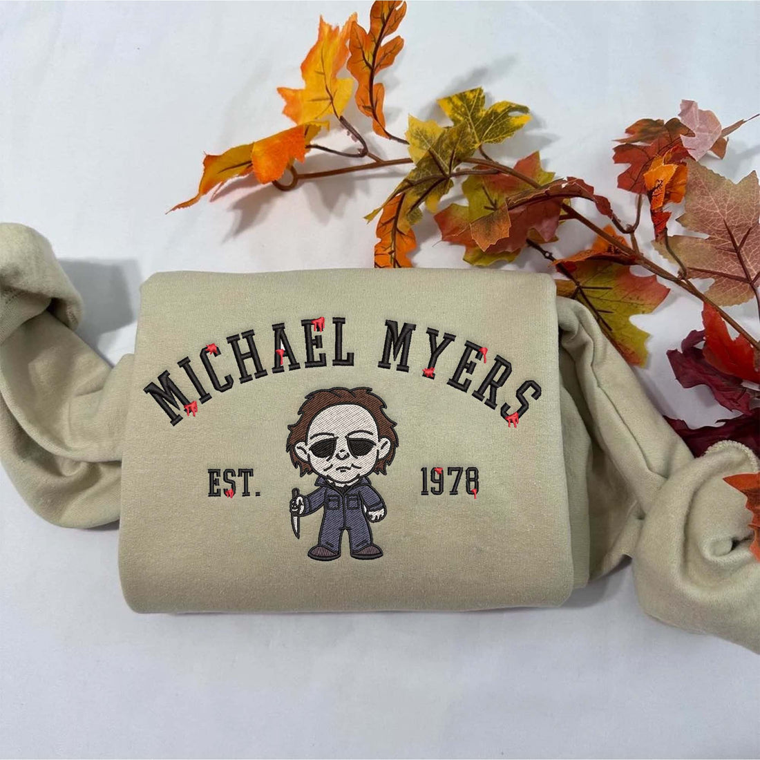 Horror Characters Halloween Embroidery Sweatshirt, Halloween Embroidery Sweatshirt HLW_M627