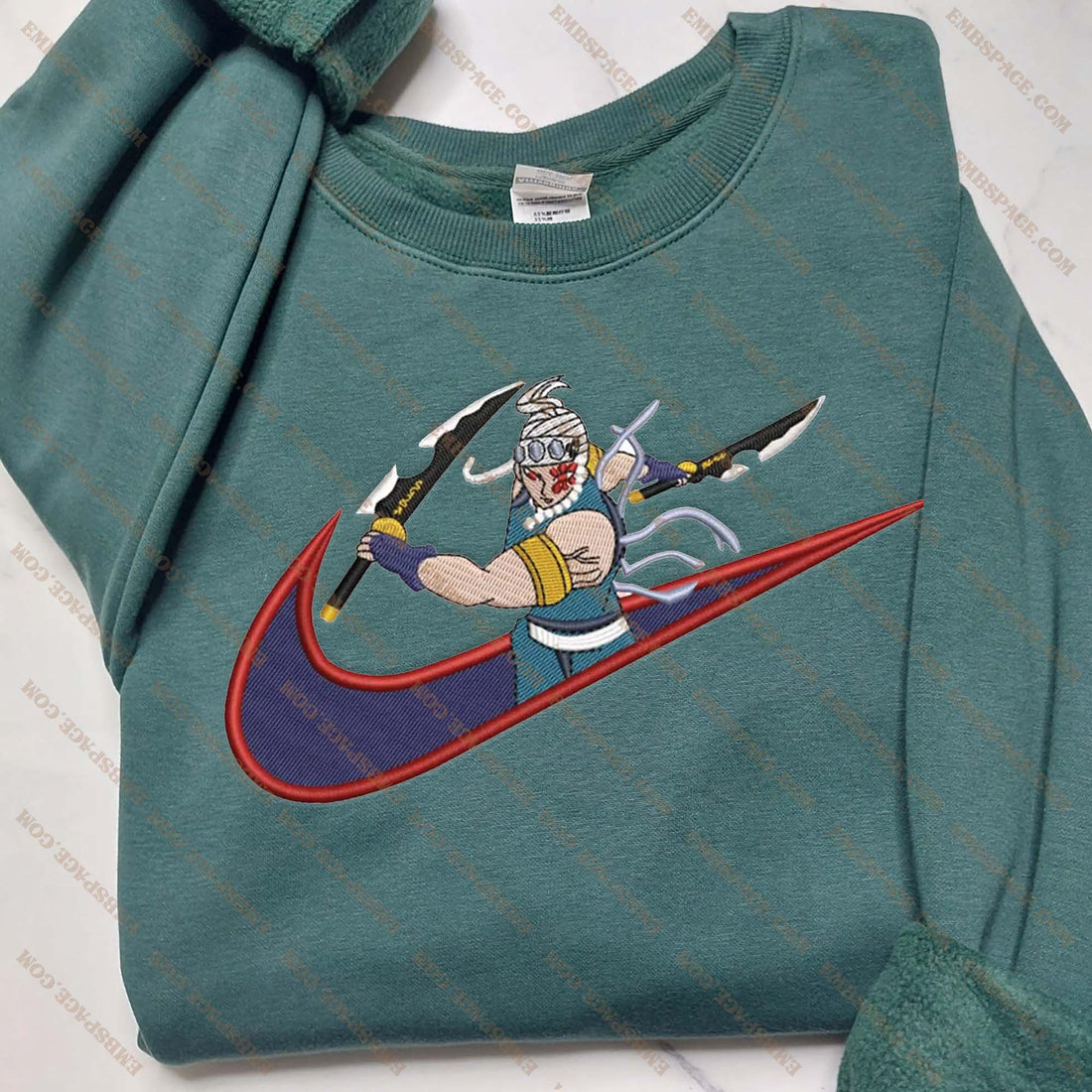 N Anime Character Carry Knife Emb Sweatshirt, N Anime Embroidery Sweatshirt A_DS01